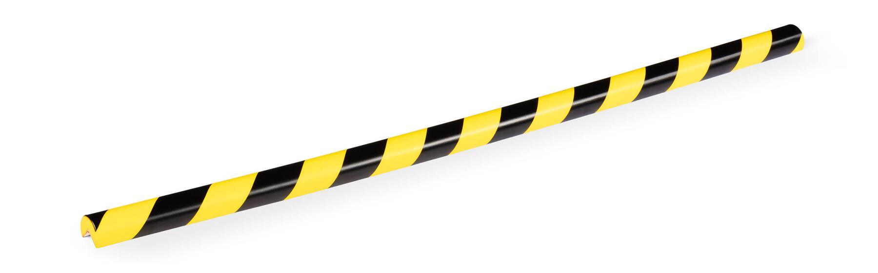 Showing Durable UK's Durable Adhesive Warning Corner Impact Protection Profiles C25R | 1 Metre, available as SKU 1100130 with EAN 4005546735627.