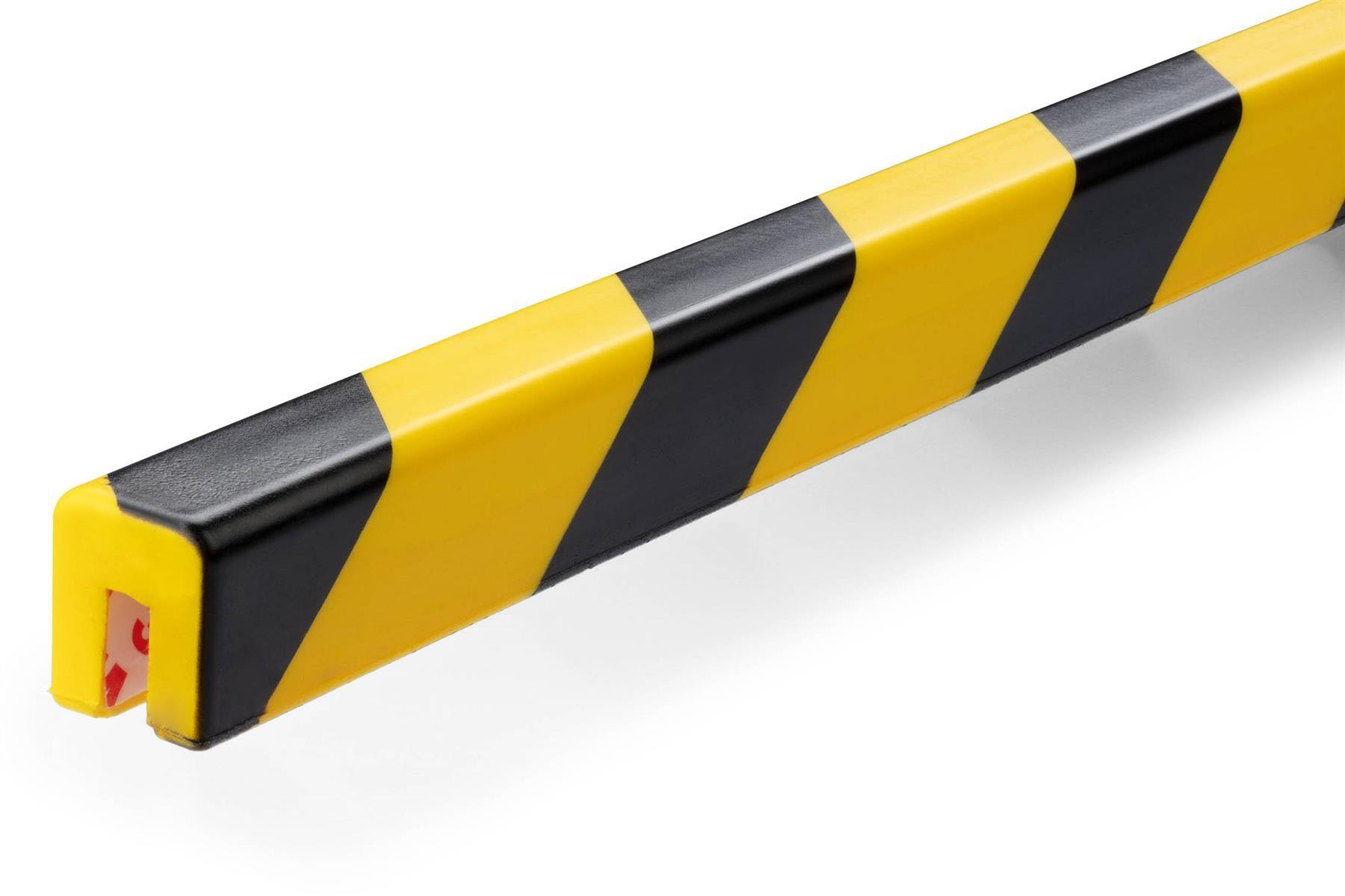 Showing Durable UK's Durable Adhesive Warning Edge Impact Protection Profiles E8 | 1 Metre, available as SKU 1127130 with EAN 4005546735832.