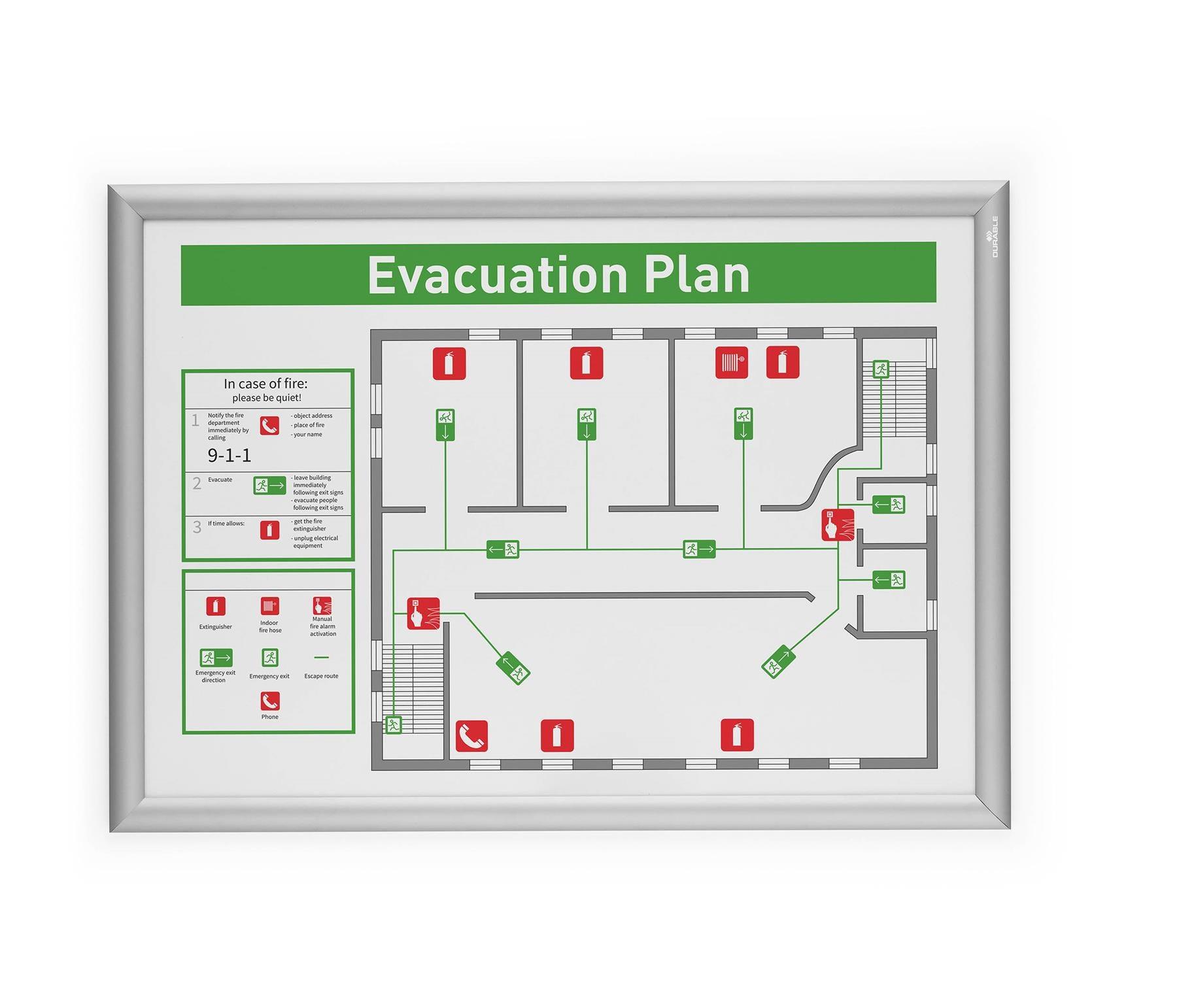 Showing Durable UK's Durable Aluminium Snap Frame Retail Clip Poster Holder Notice Board | A2, available as SKU 500823 with EAN 4005546739588.