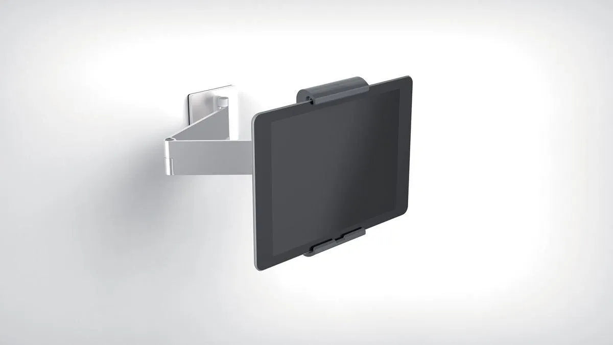 Showing Durable UK's Durable Aluminium Tablet Holder iPad Wall Arm Mount | Lockable & Rotatable, available as SKU 893423 with EAN 4005546979687.