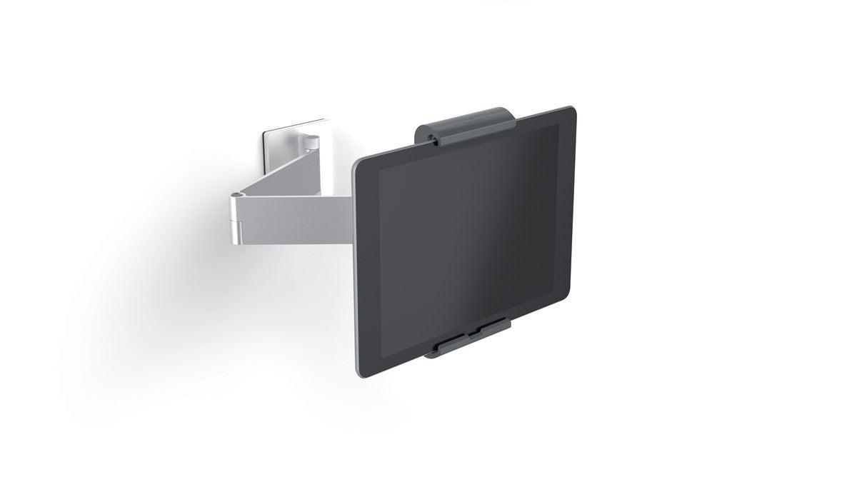 Showing Durable UK's Durable Aluminium Tablet Holder iPad Wall Arm Mount | Lockable & Rotatable, available as SKU 893423 with EAN 4005546979687.