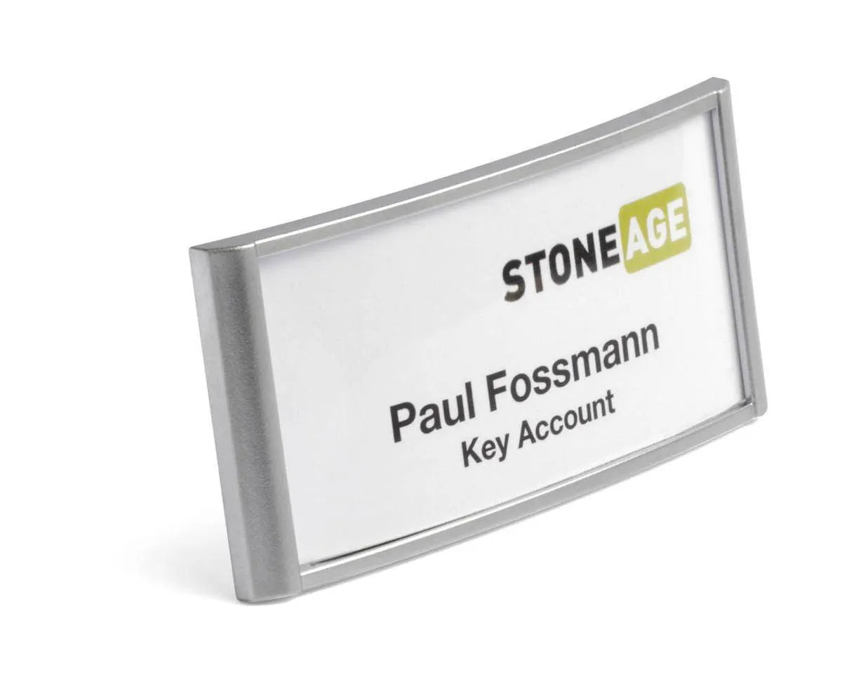 Showing Durable UK's Durable Classic Magnetic Name Tag ID Badge Holders + Inserts | 10 Pack | 30x65mm, available as SKU 854023 with EAN 4005546807799.