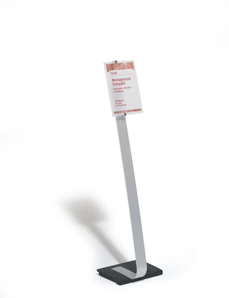 Showing Durable UK's Durable CRYSTAL SIGN Aluminium Display Panel Floor Stand A4 | 1.18m | Silver, available as SKU 481823 with EAN 4005546404363.