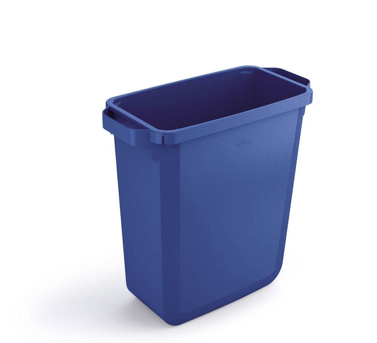 Showing Durable UK's Durable DURABIN 60L Rectangular | Food Safe Waste Recycling Bin | Blue, available as SKU 1800496040 with EAN 7318080496044.