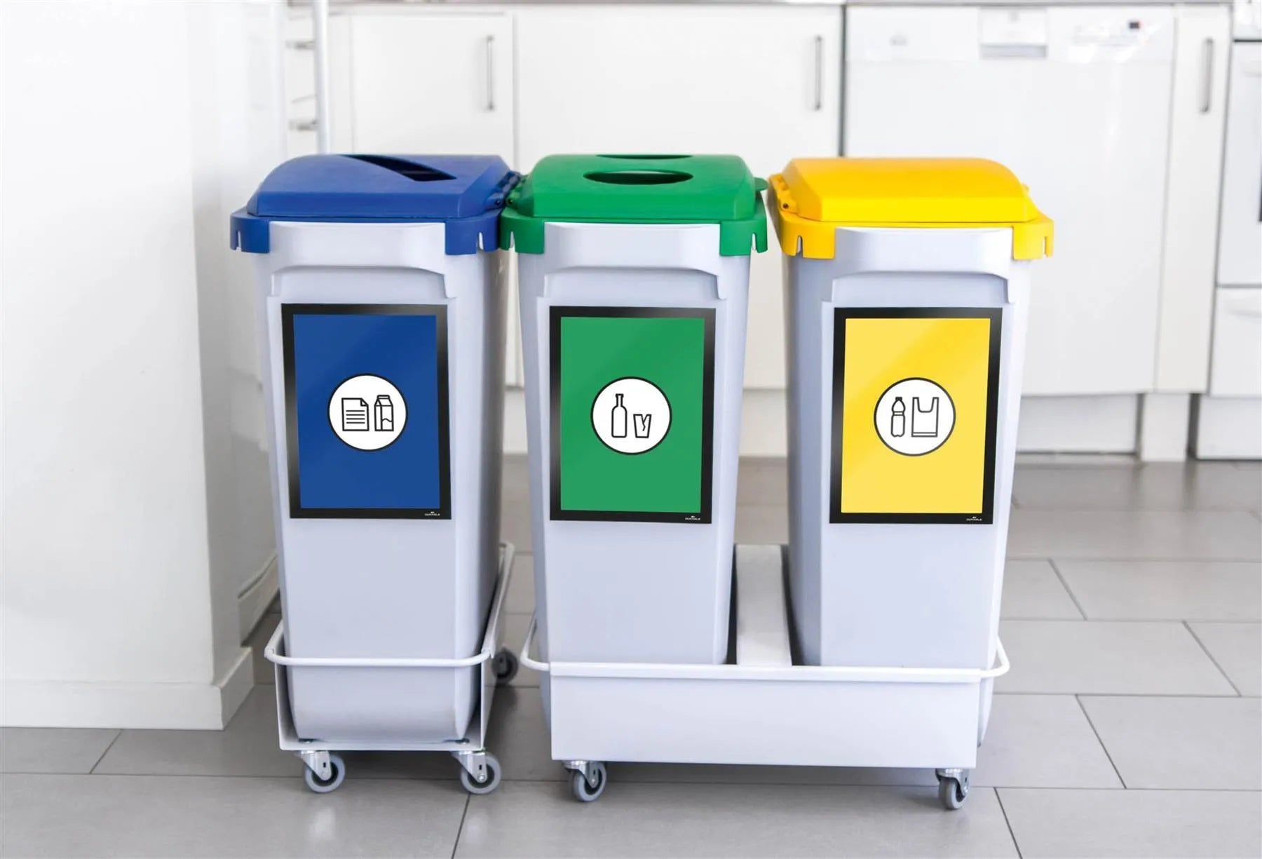 Showing Durable UK's Durable DURABIN 60L Rectangular | Food Safe Waste Recycling Bin | Grey, available as SKU 1800496050 with EAN 7318080496051.