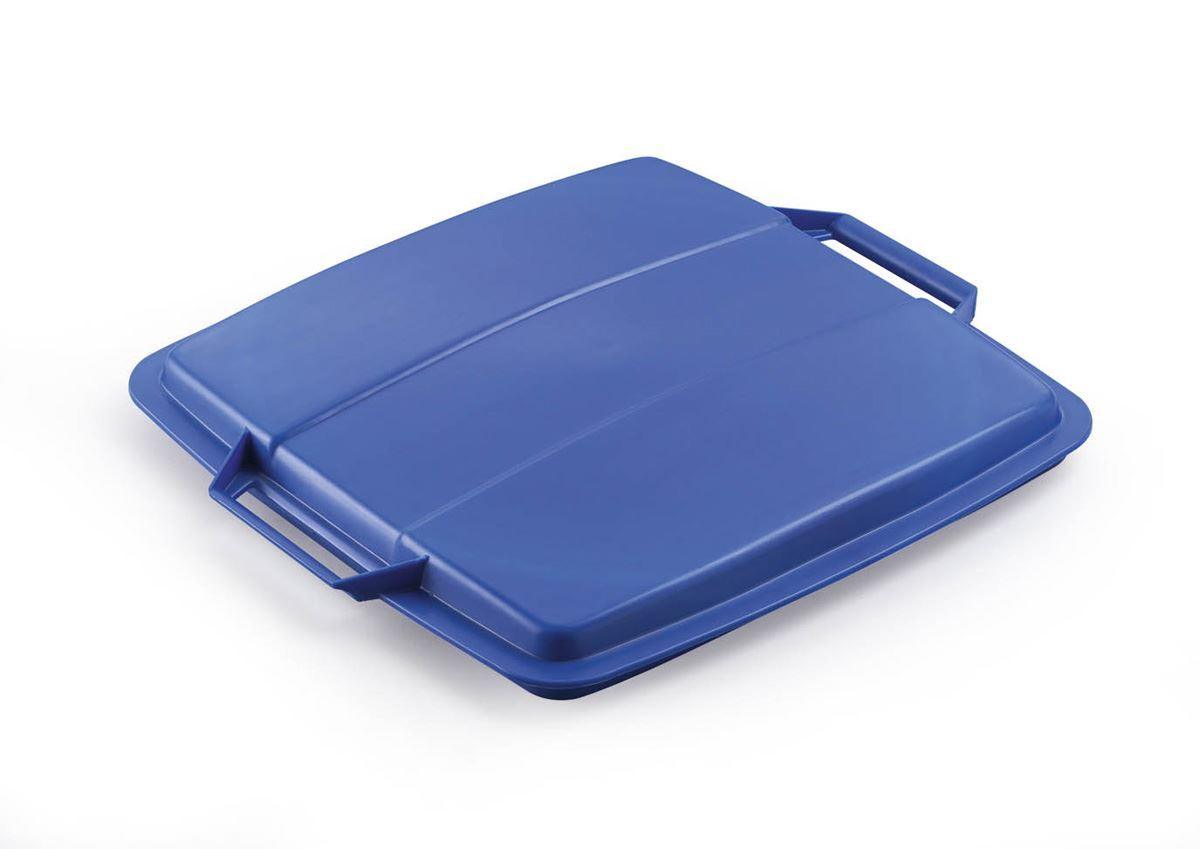 Showing Durable UK's Durable DURABIN 90L Square Recycling Bin Lid | Food & Freezer Safe | Blue, available as SKU 1800475040 with EAN 7318080475049.