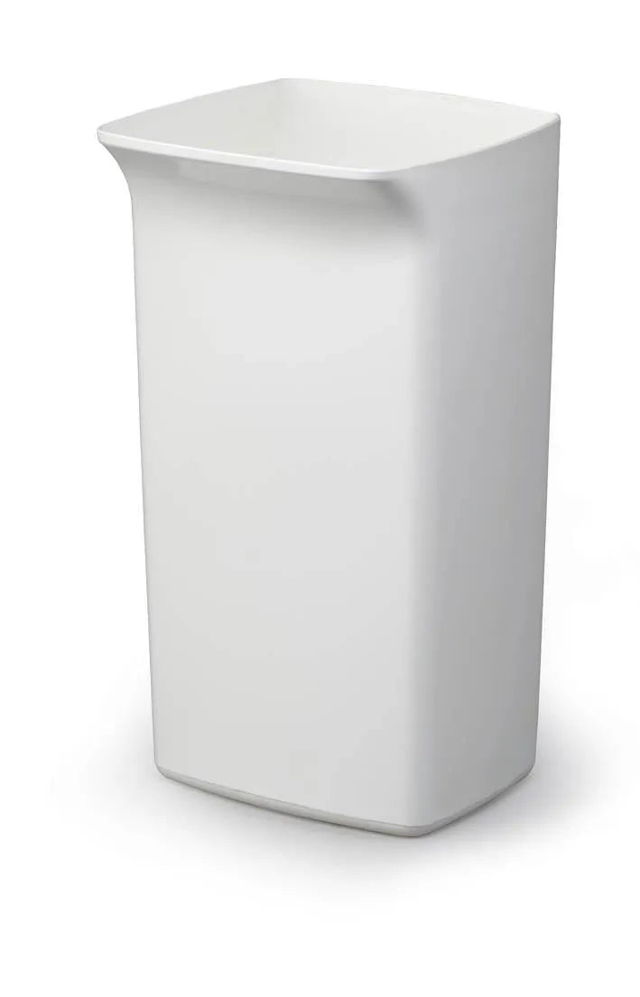 Showing Durable UK's Durable DURABIN Contemporary White Square Recycling Bin + Blue Swing Lid | 40L, available as SKU VEH2012036 with EAN 4005546911540.