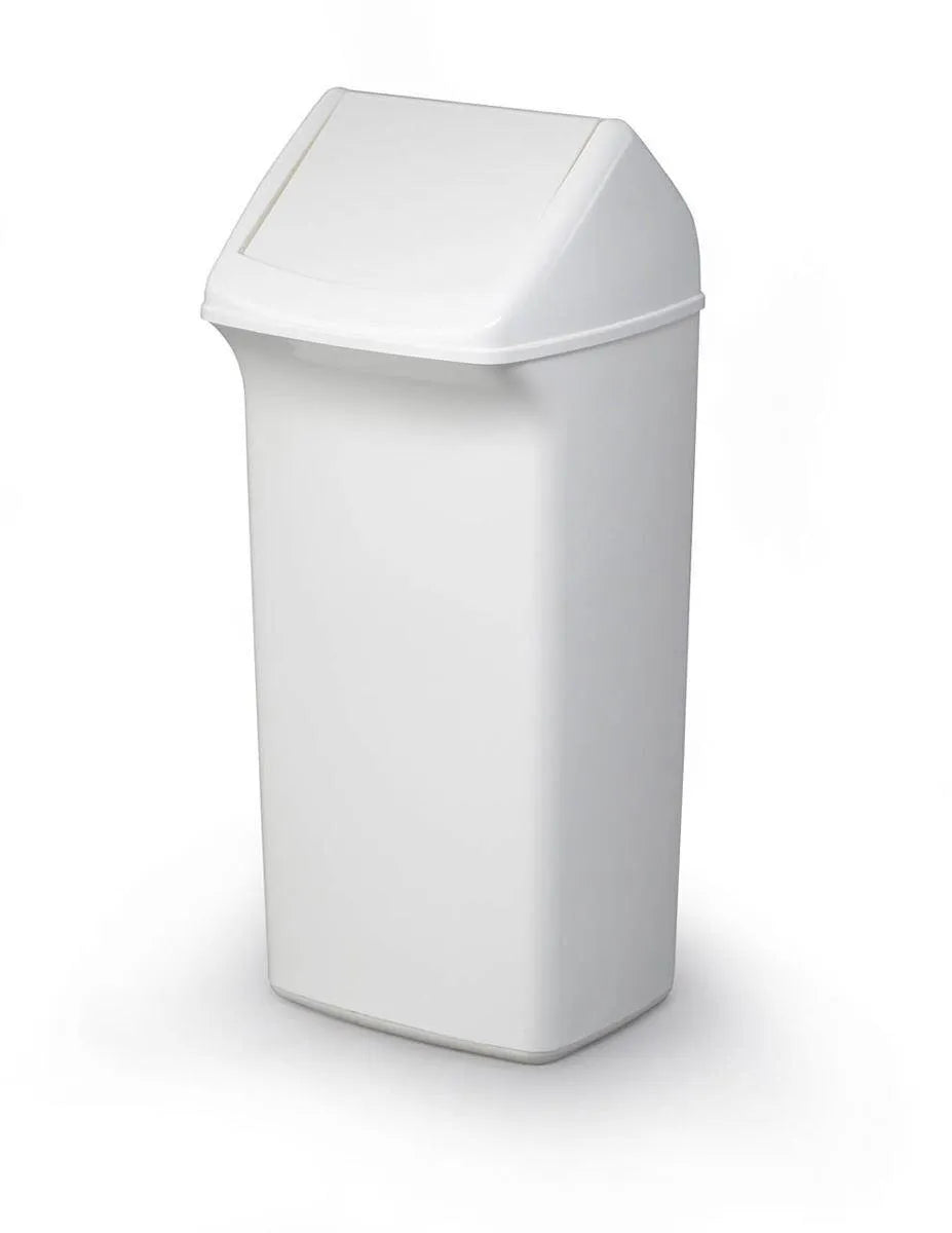 Showing Durable UK's Durable DURABIN Contemporary White Square Recycling Bin + White Swing Lid | 40L, available as SKU VEH2013001 with EAN 4005546911786.