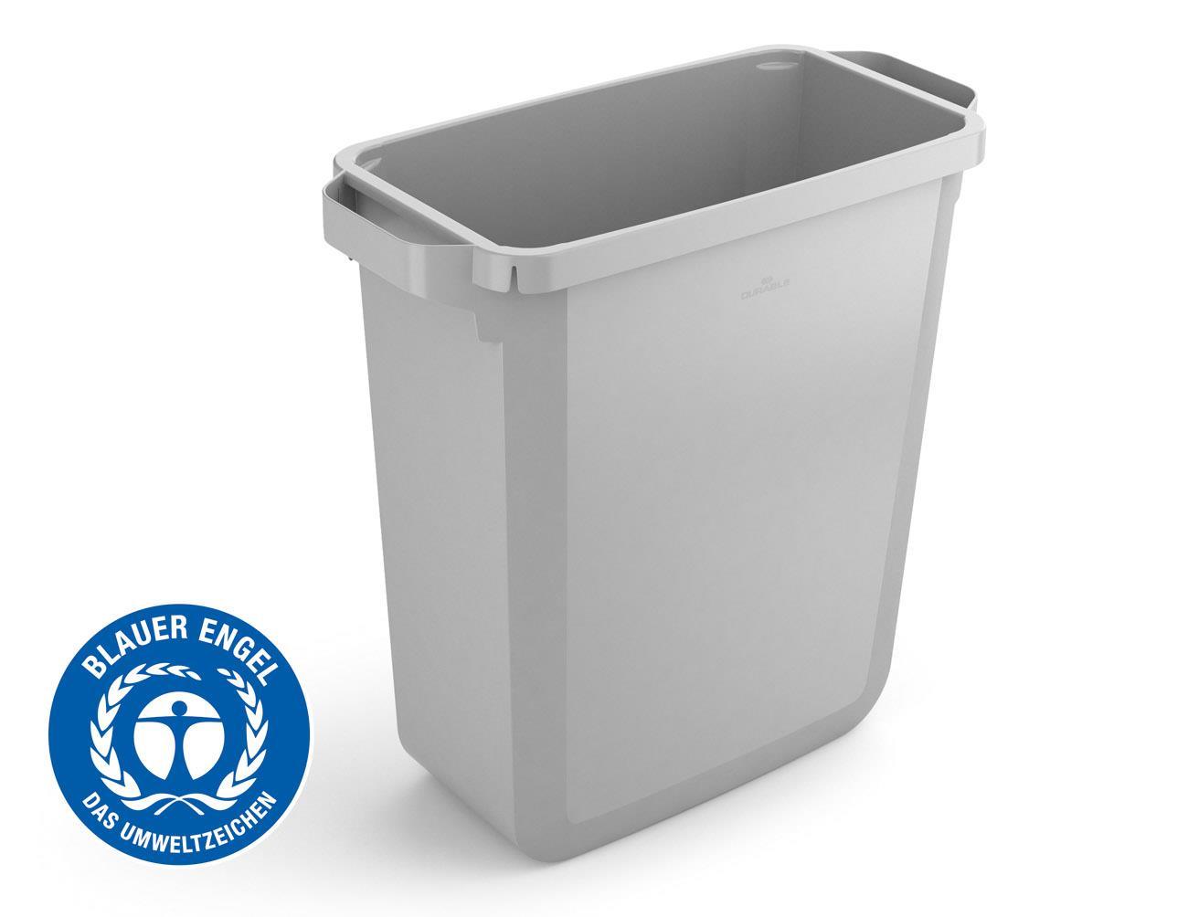 Showing Durable UK's Durable DURABIN ECO 60L Rectangular | Food Safe Waste Recycling Bin | Grey, available as SKU 1800503050 with EAN 4005546732527.