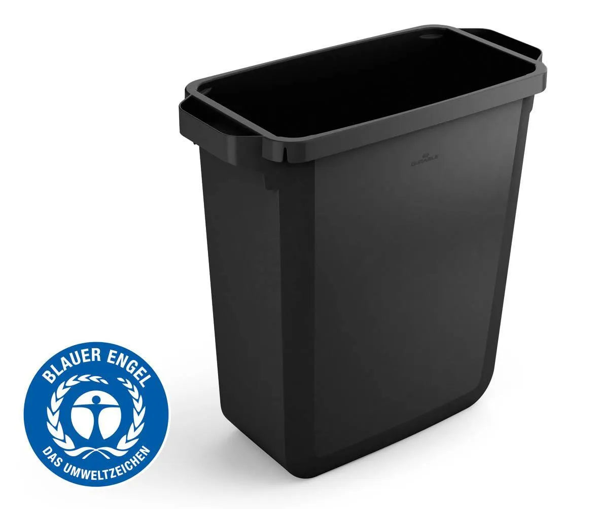 Showing Durable UK's Durable DURABIN ECO 60L Rectangular | Strong Waste Recycling Bin | Black, available as SKU 1800503221 with EAN 4005546732503.