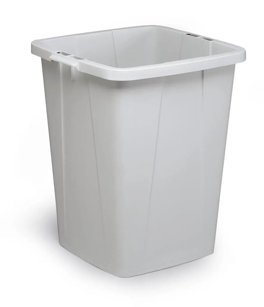 Showing Durable UK's Durable DURABIN ECO Strong Square Grey Recycling Bin + Black Lid | 90L, available as SKU VEH2024015 with EAN 4005546740676.