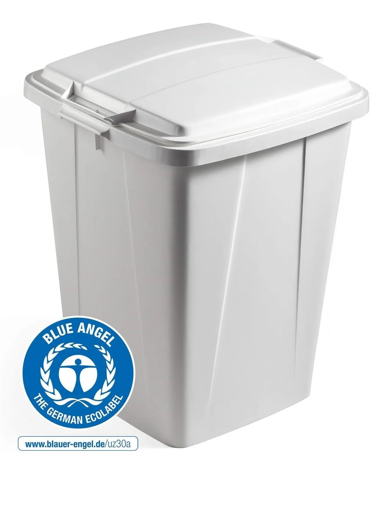 Showing Durable UK's Durable DURABIN ECO Strong Square Grey Recycling Bin + Lid | 90L, available as SKU VEH2024001 with EAN 4005546740607.