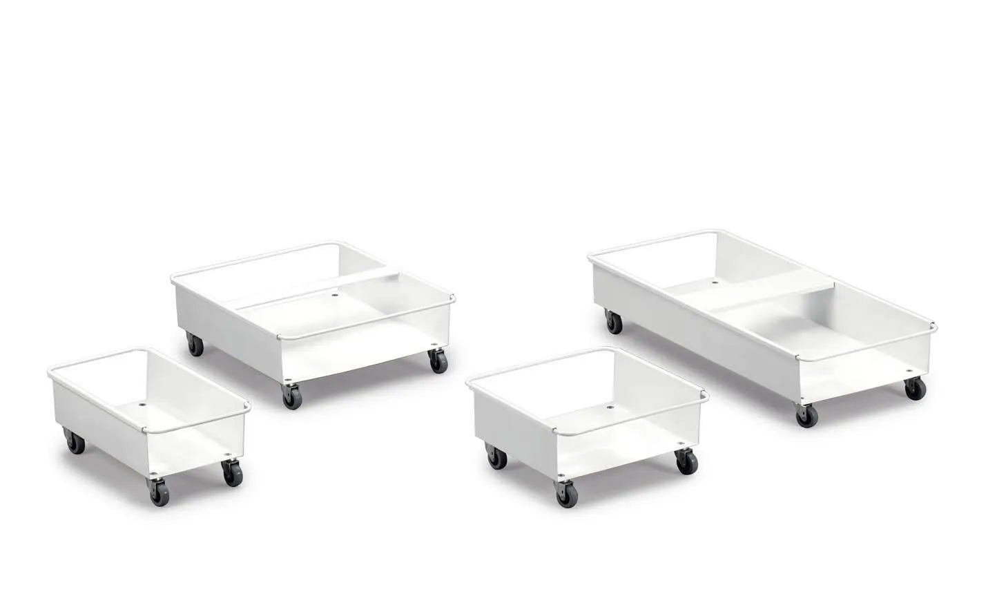 Showing Durable UK's Durable DURABIN Rectangular 2X 60L Robust Steel Wheel Bin Trolley | White, available as SKU 1801667010 with EAN 7318081667016.