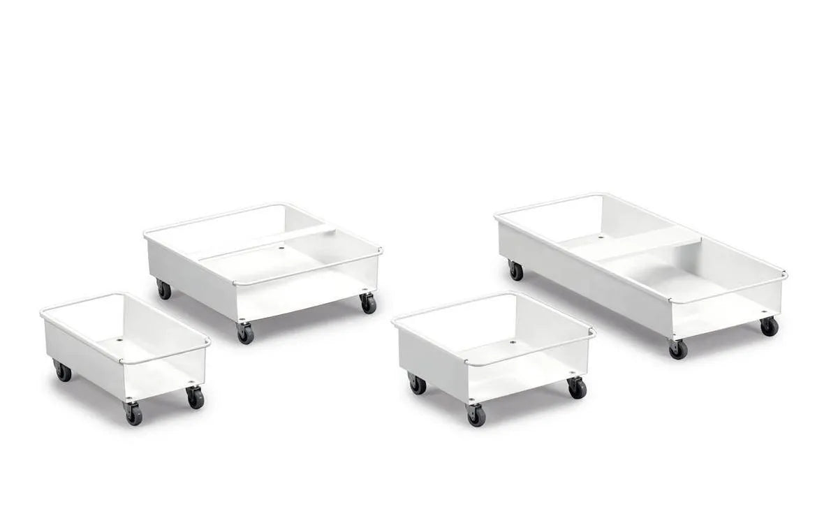 Showing Durable UK's Durable DURABIN Rectangular 60L Robust Steel Wheel Bin Trolley | White, available as SKU 1801666010 with EAN 7318081666019.