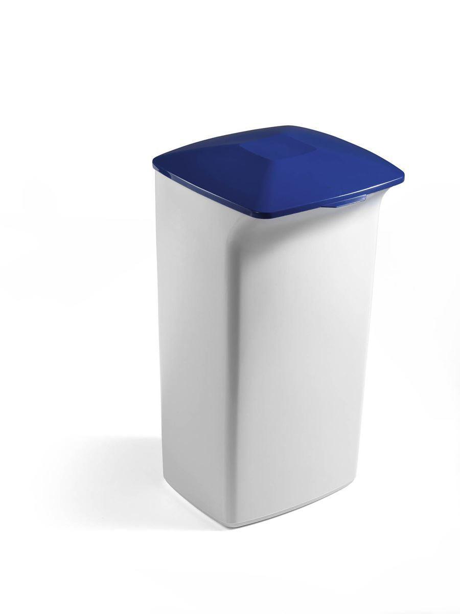 Showing Durable UK's Durable DURABIN Square 40L Hinged Lid | Strong Recycling Waste Bin Lid | Blue, available as SKU 1801621040 with EAN 7318081621049.