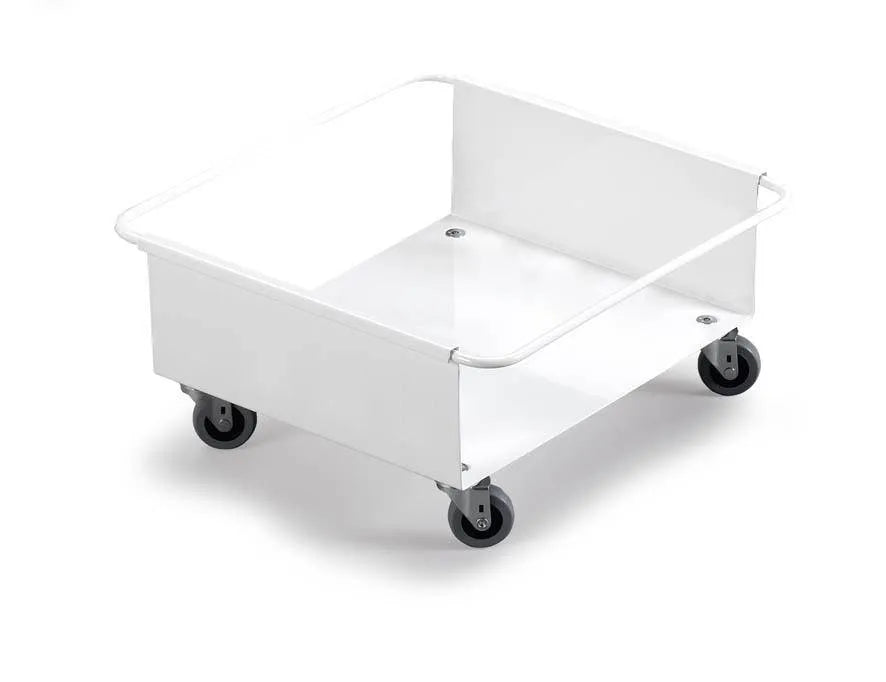 Showing Durable UK's Durable DURABIN Square 90L Robust Steel Wheel Bin Trolley | White, available as SKU 1801668010 with EAN 7318081668013.