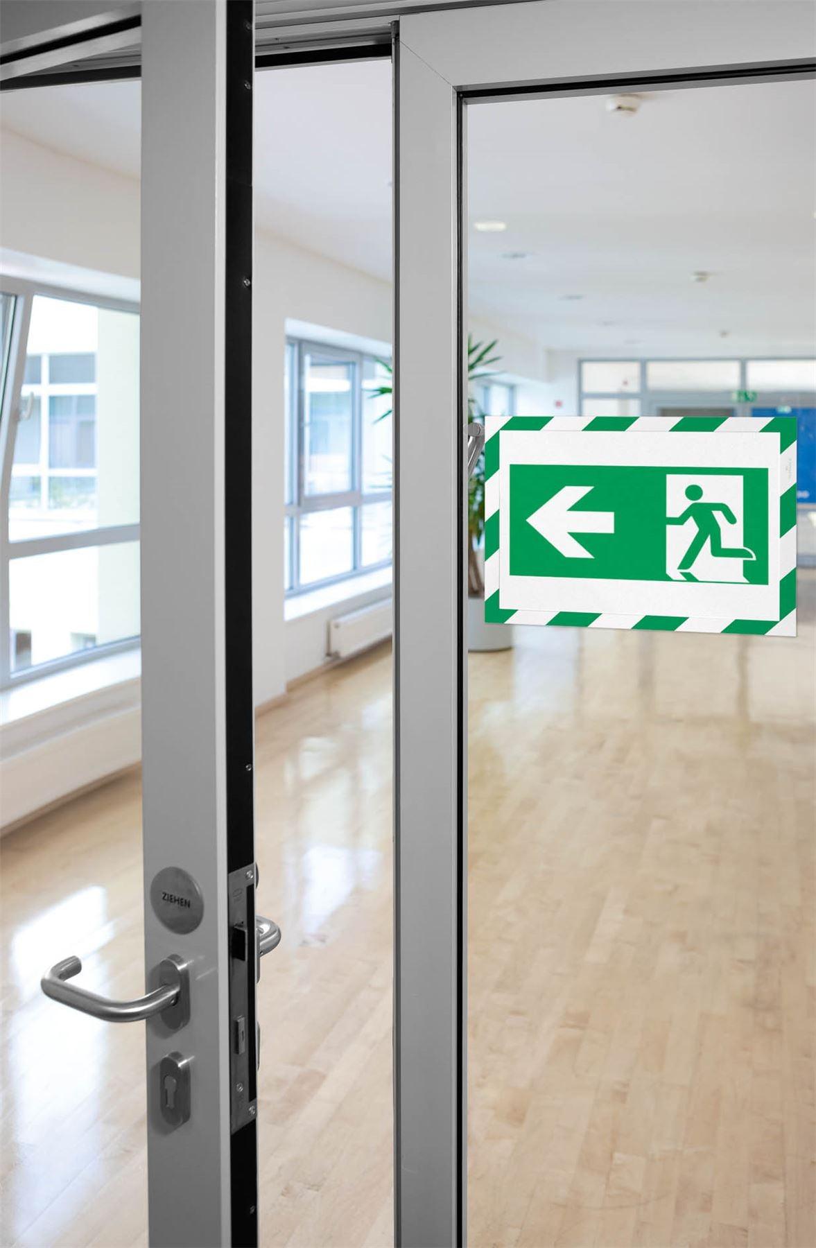 Showing Durable UK's Durable DURAFRAME Adhesive Magnetic Hazard Frame | 2 Pack | A4 Green & White, available as SKU 4944131 with EAN 4005546406558.