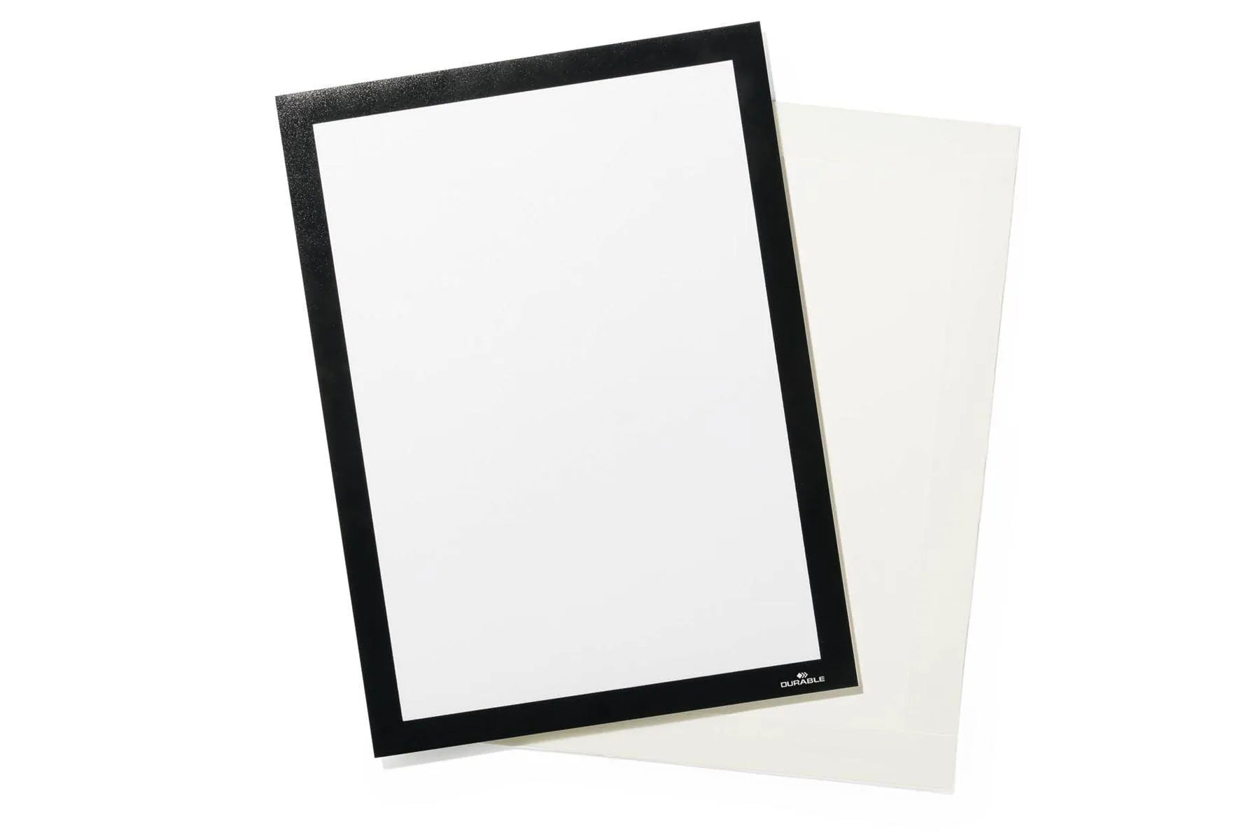 Showing Durable UK's Durable DURAFRAME GRIP Fabric Adhesive Magnetic Signage Frame | A4 | Black, available as SKU 496801 with EAN 4005546407173.