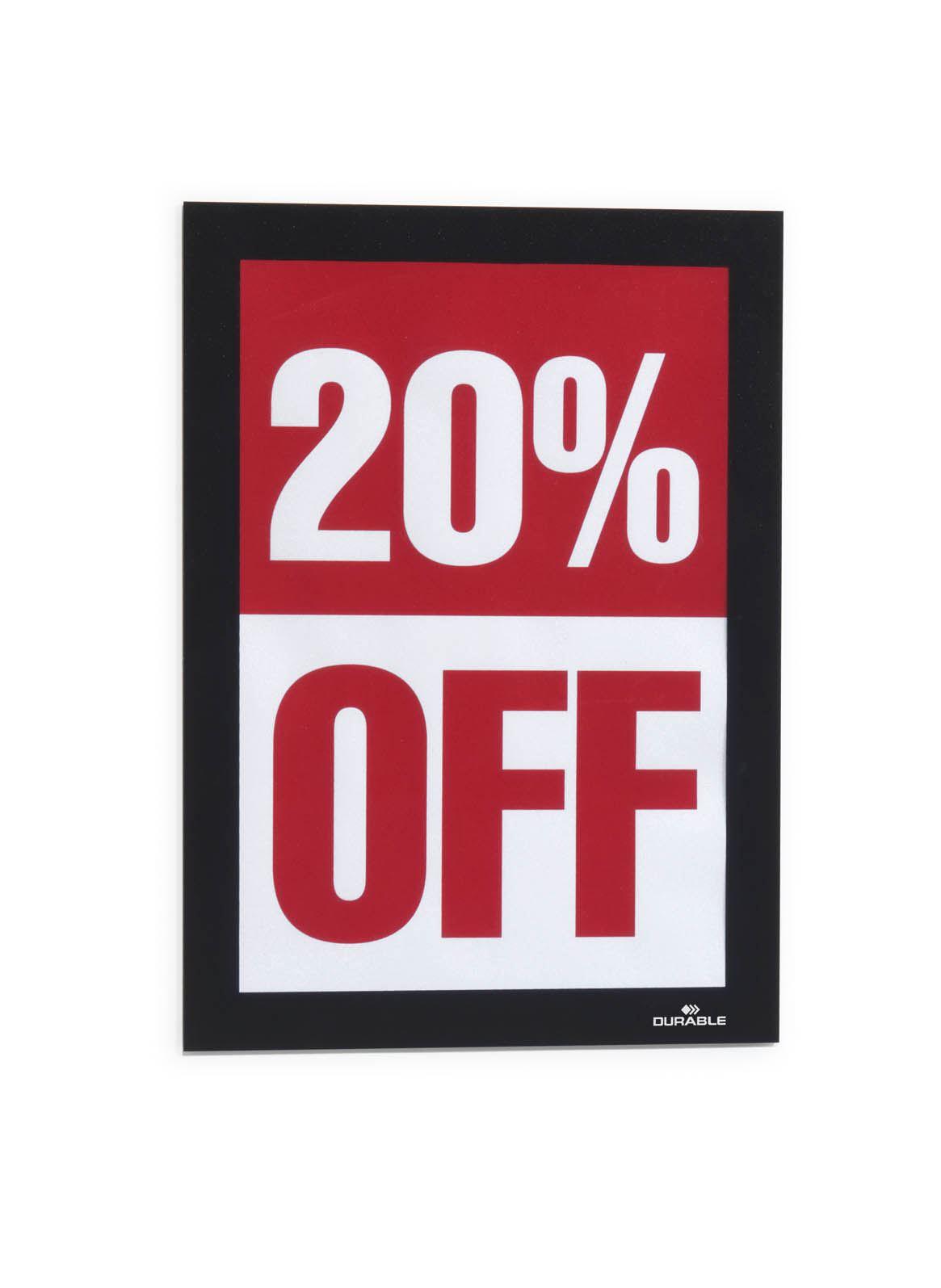 Showing Durable UK's Durable DURAFRAME Self Adhesive Magnetic Signage Frame | 10 Pack | A5 Black, available as SKU 488101 with EAN 4005546405766.