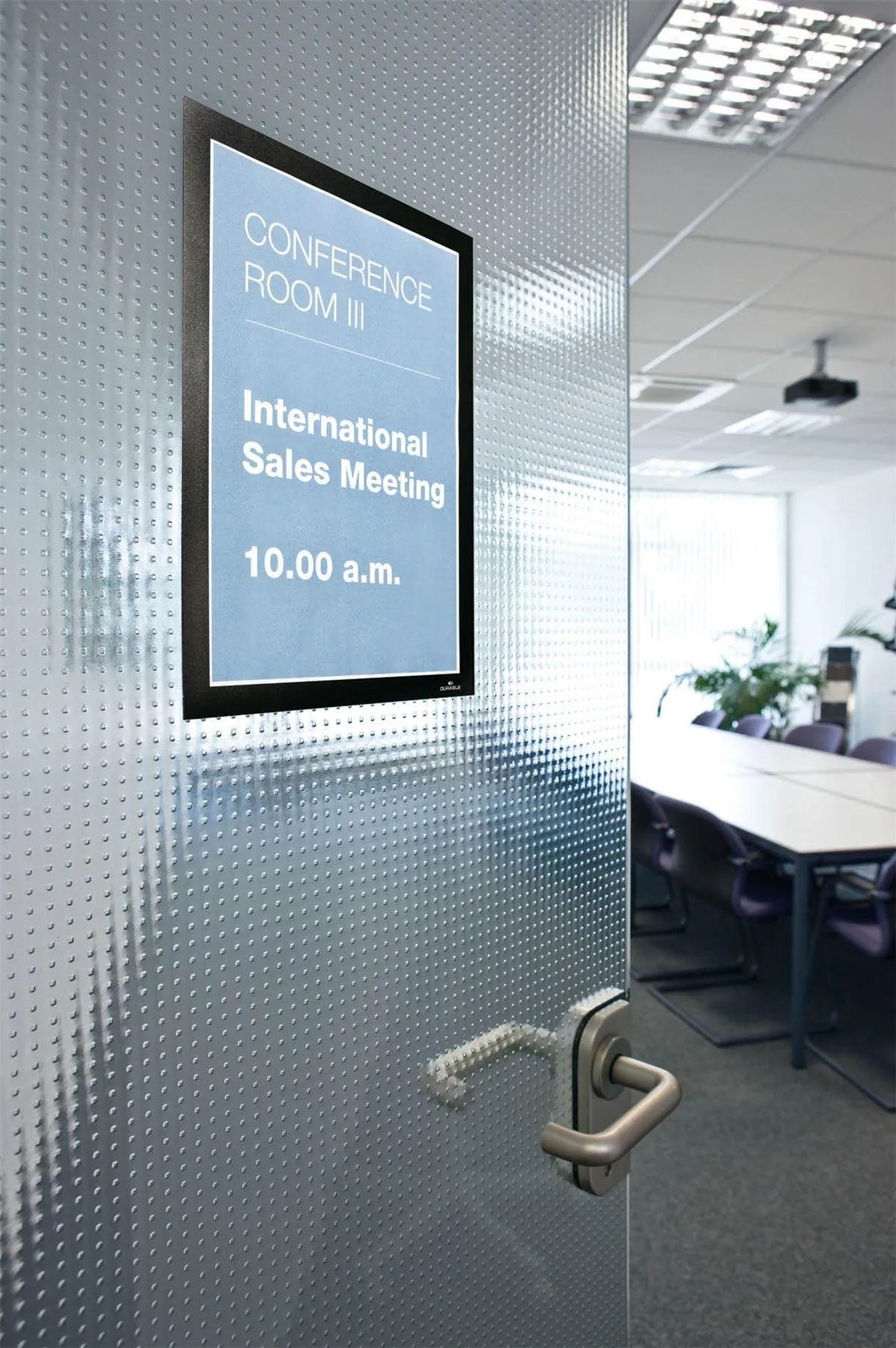 Showing Durable UK's Durable DURAFRAME Self Adhesive Magnetic Signage Frame | A4 Black, available as SKU 489901 with EAN 4005546406008.