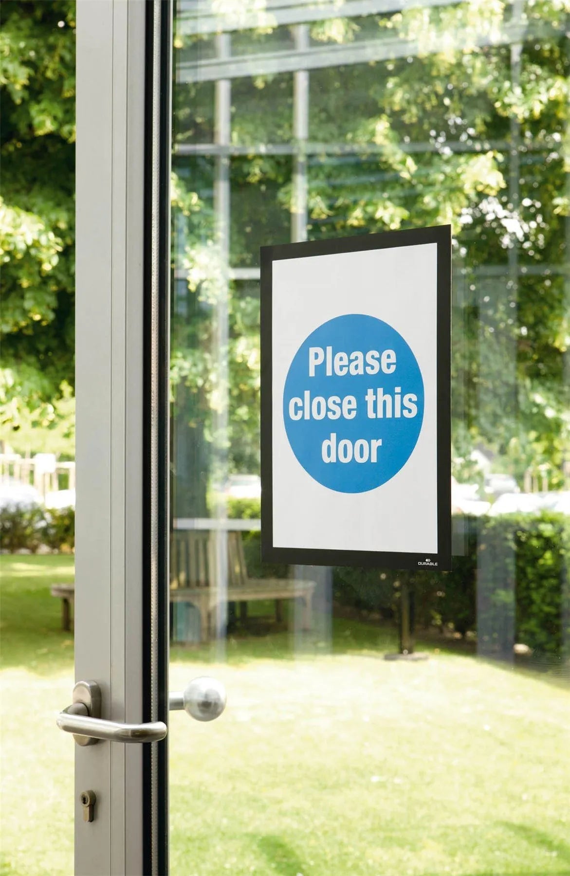 Showing Durable UK's Durable DURAFRAME Self Adhesive Magnetic Signage Frame | A4 Black, available as SKU 489901 with EAN 4005546406008.