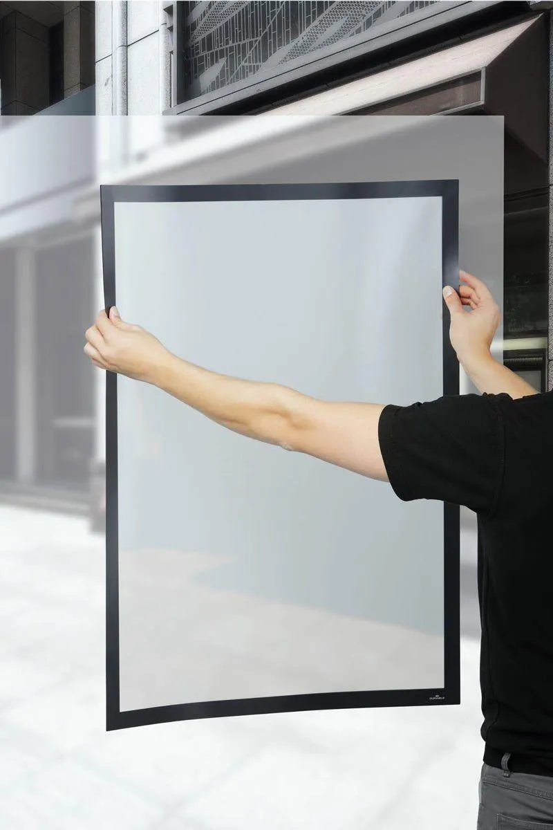 Showing Durable UK's Durable DURAFRAME SUN Static Cling Magnetic UV Signage Frame | 70x100cm | Silver, available as SKU 500723 with EAN 4005546507866.