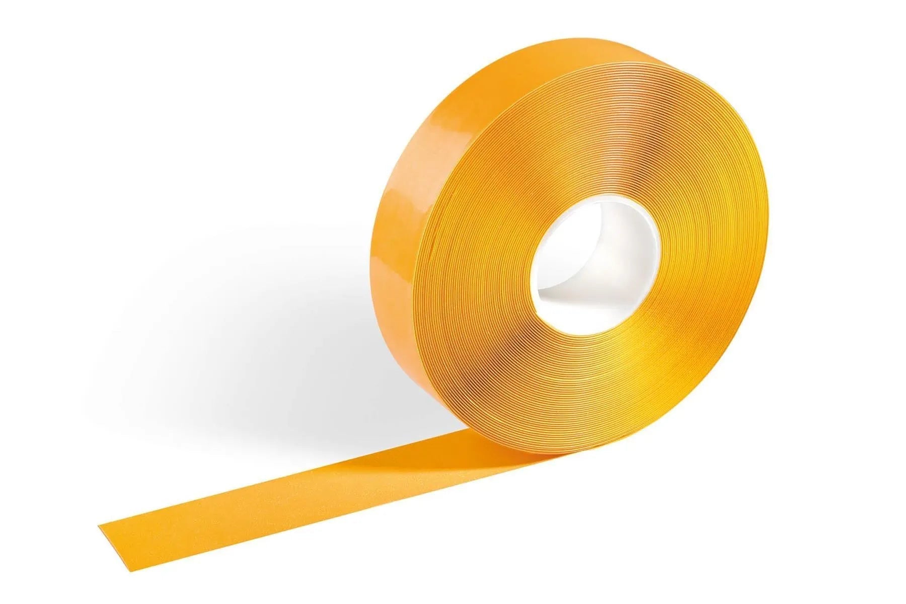 Showing Durable UK's Durable DURALINE Slip-Resistant Floor Marking Tape | 50mm x 30m | Yellow, available as SKU 102104 with EAN 4005546999807.