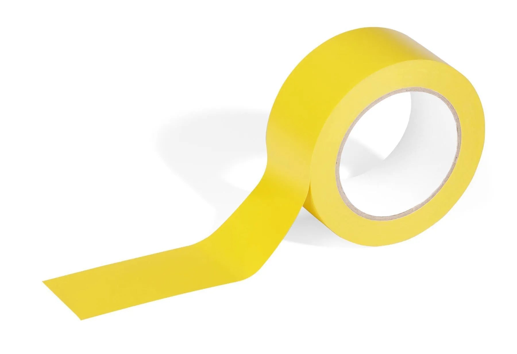 Showing Durable UK's Durable DURALINE Strong Removable PVC Floor Marking Tape | 50mm x 33m | Yellow, available as SKU 104404 with EAN 4005546736181.