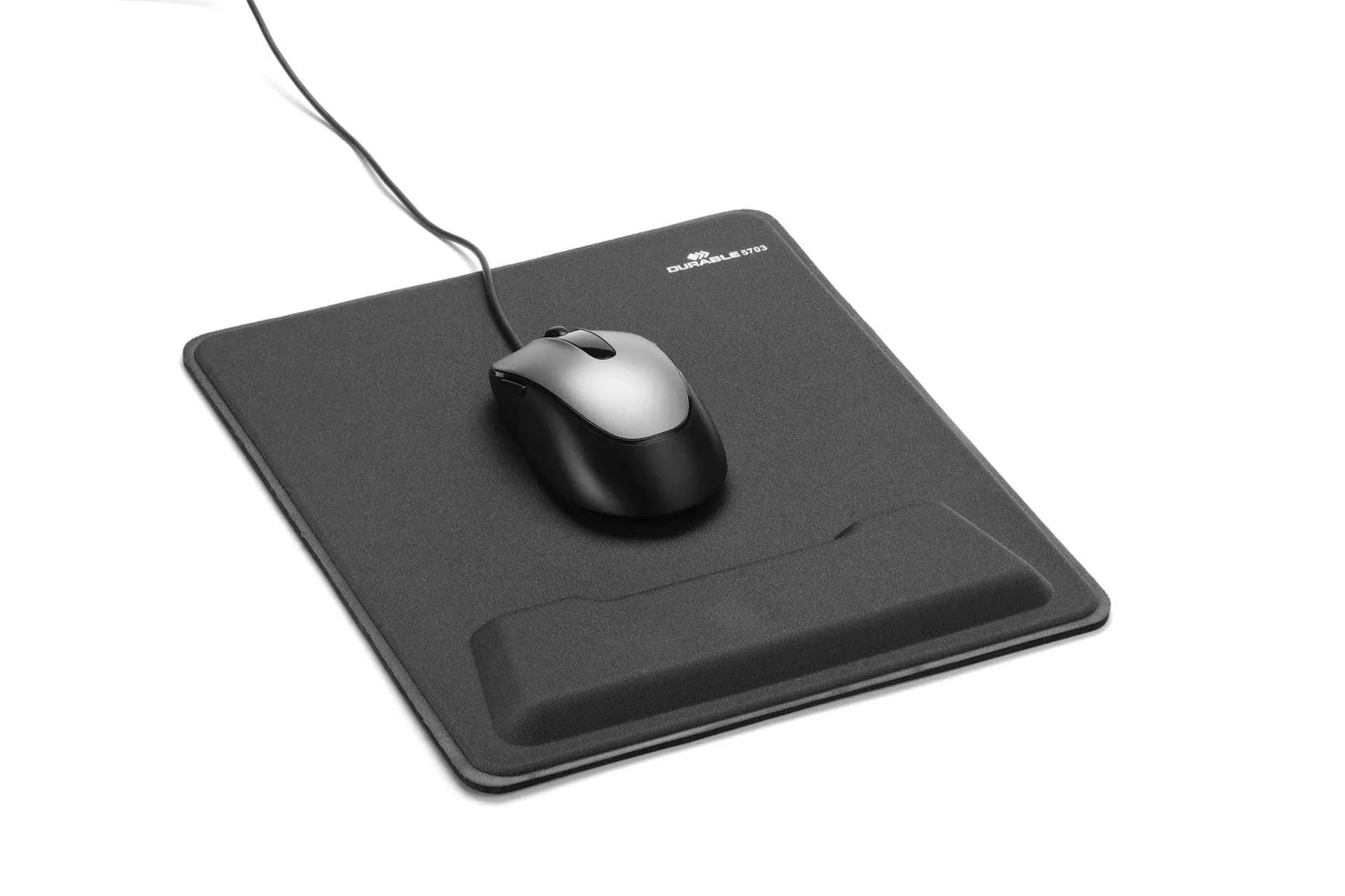 Showing Durable UK's Durable ERGOTOP Soft Touch Mouse Mat with Foam Support Wrist Rest Pad | Grey, available as SKU 570358 with EAN 4005546983677.