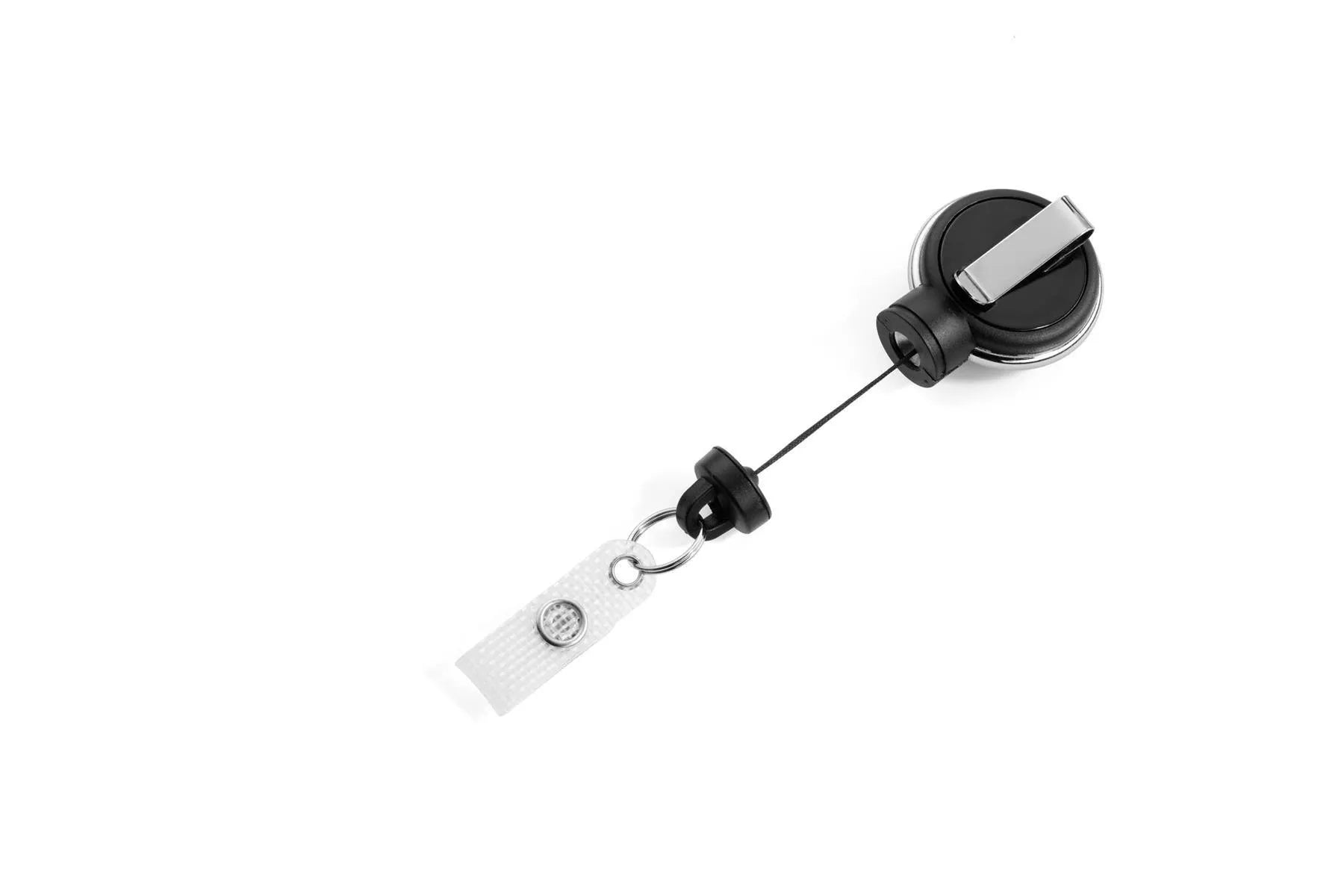 Showing Durable UK's Durable Extra Strong Retractable Clip Badge Reels for ID & Keys | Black, available as SKU 834901 with EAN 4005546725956.