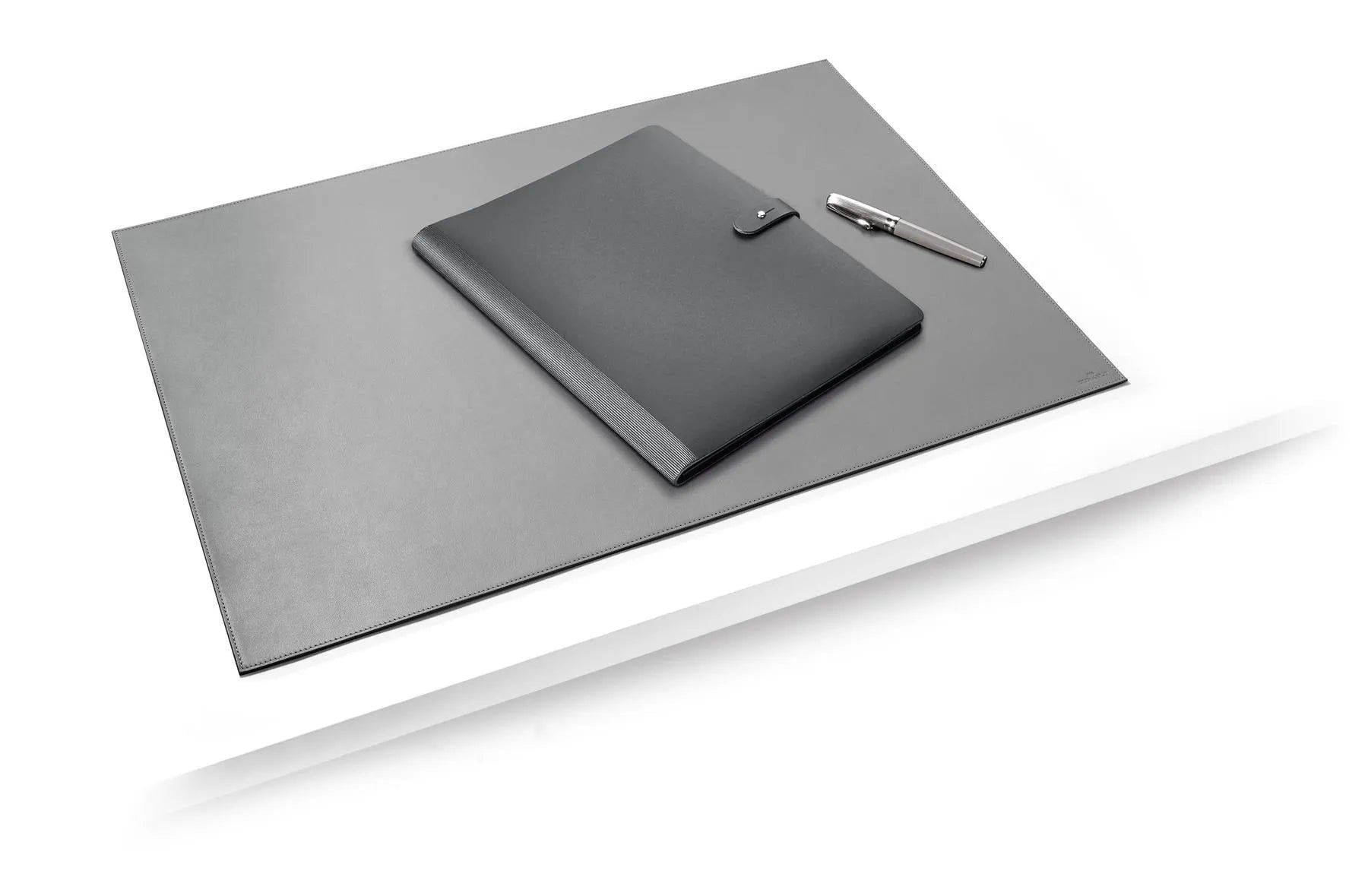 Showing Durable UK's Durable Genuine Leather Non-Slip Desk Mat PC Keyboard Pad | 65x45 cm | Grey, available as SKU 730510 with EAN 4005546990385.