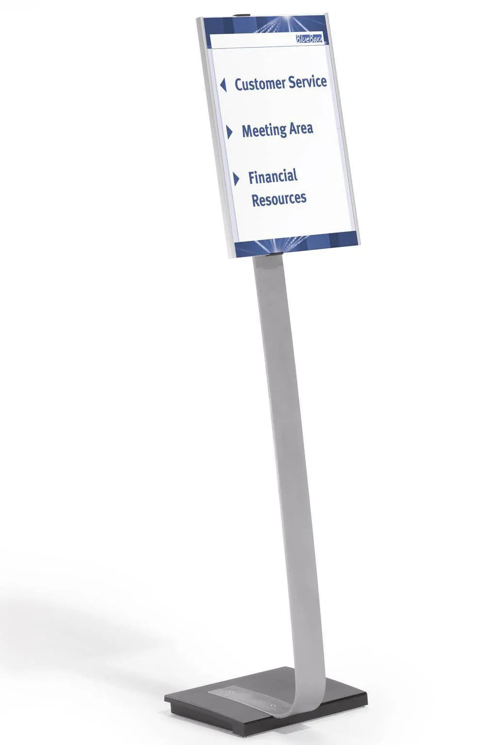 Showing Durable UK's Durable INFO SIGN Aluminium Display Panel Info Floor Stand A3 | 1.25m | Silver, available as SKU 481323 with EAN 4005546403526.