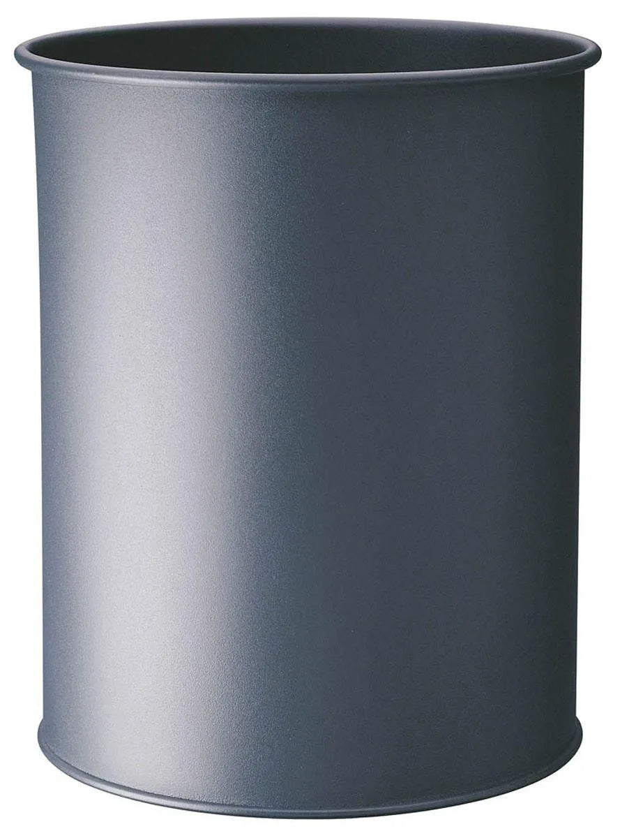 Showing Durable UK's Durable Metal Round Waste Bin | Scratch Resistant Steel | 15L | Charcoal Grey, available as SKU 330158 with EAN 4005546988382.