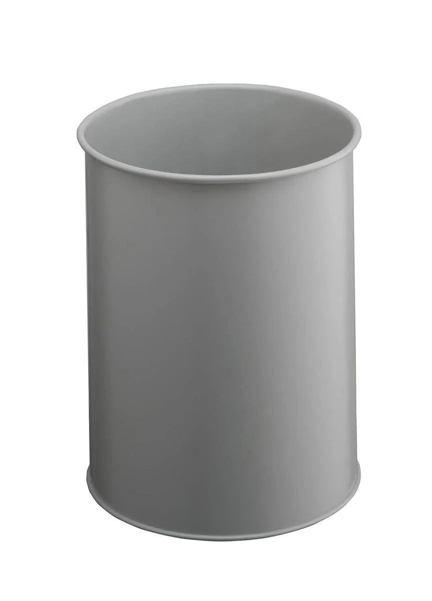 Showing Durable UK's Durable Metal Round Waste Bin | Scratch Resistant Steel | 15L | Grey, available as SKU 330110 with EAN 4005546988320.