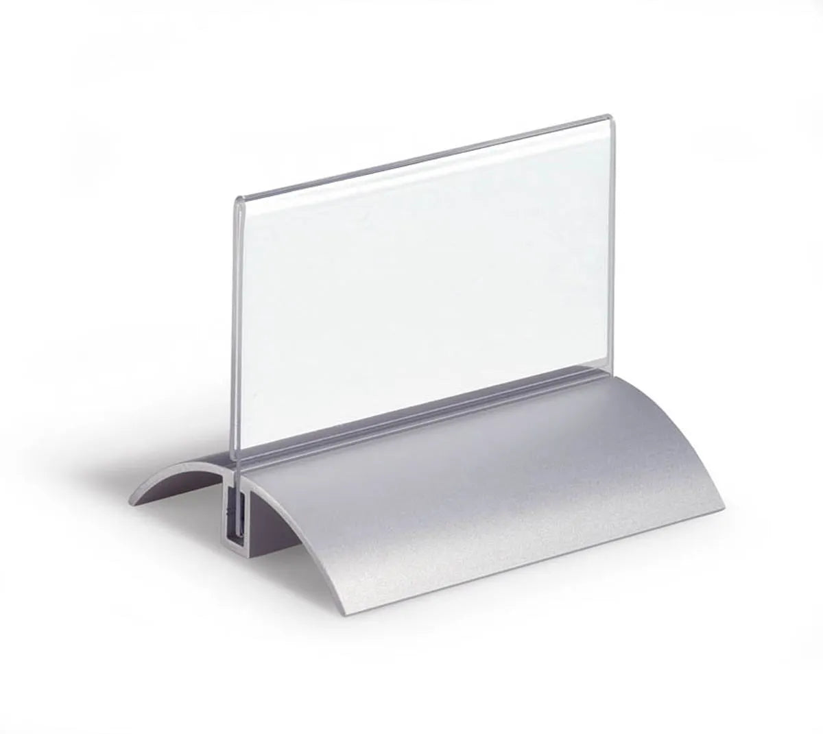 Showing Durable UK's Durable Premium Aluminium Table Place Name Holders & Inserts | 2 Pack | 52x100mm, available as SKU 820019 with EAN 4005546802886.