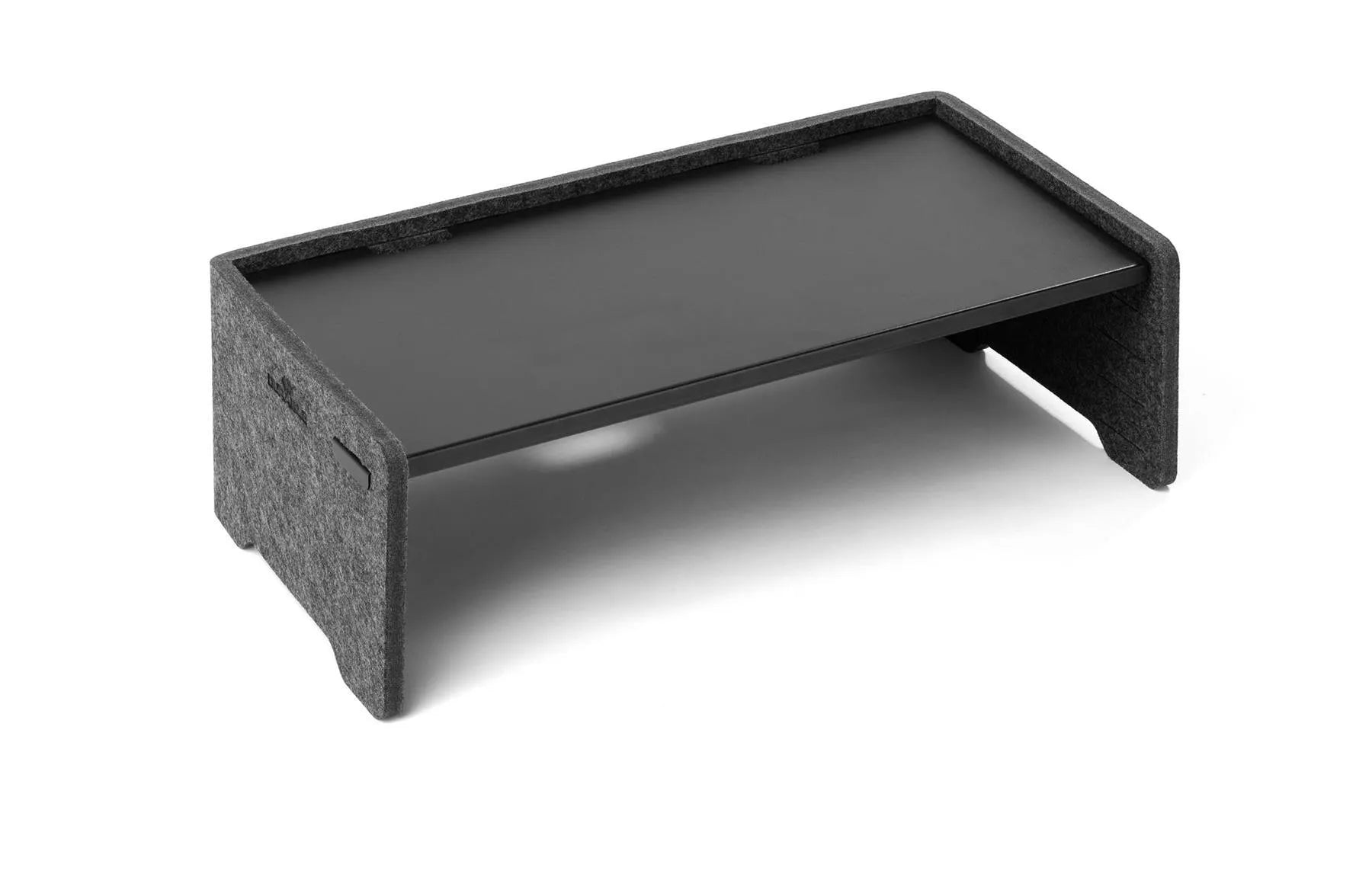 Showing Durable UK's Durable Premium Felt Monitor Riser Laptop Stand | Height-Adjustable Shelf, available as SKU 508158 with EAN 4005546737942.