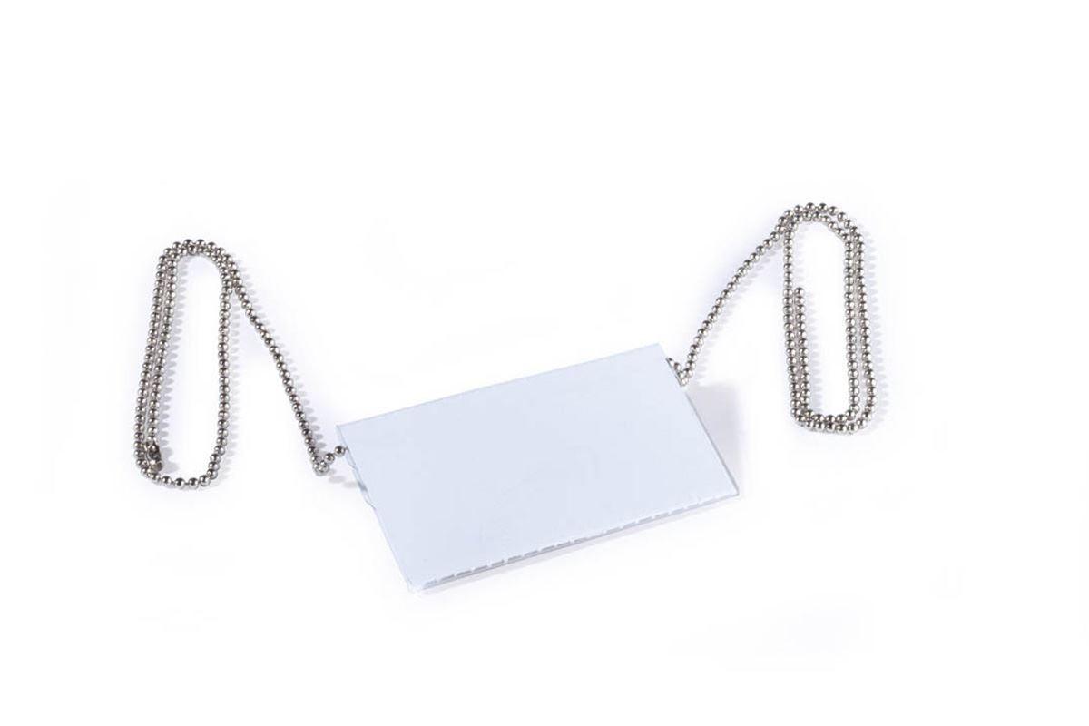 Showing Durable UK's Durable Recycled Steel ID Card Name Badge Chains | 10 Pack | 85cm | Silver, available as SKU 810423 with EAN 4005546800295.