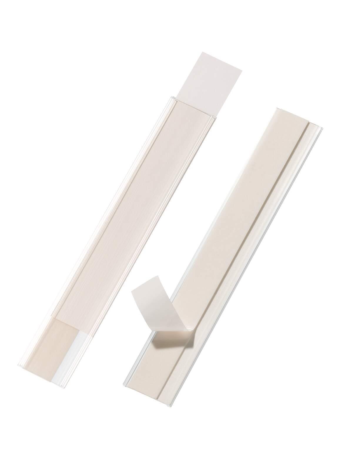 Showing Durable UK's Durable SCANFIX Self-Adhesive EPOS Ticket Strip Holder | 50 Pack | 200 x 30mm, available as SKU 802419 with EAN 4005546989891.