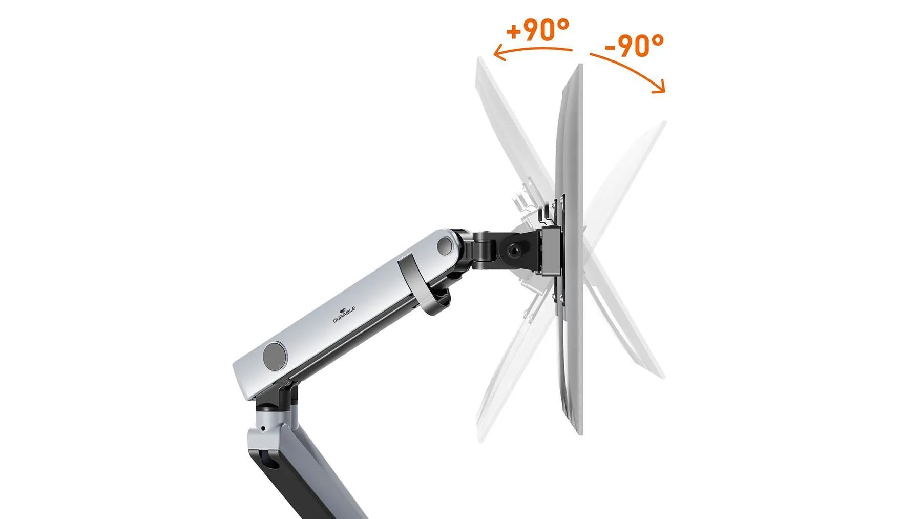 Showing Durable UK's Durable SELECT PLUS Dual Arm Monitor Mount Desk Clamp for 2 Screens | 17 - 32", available as SKU 509723 with EAN 4005546735016.