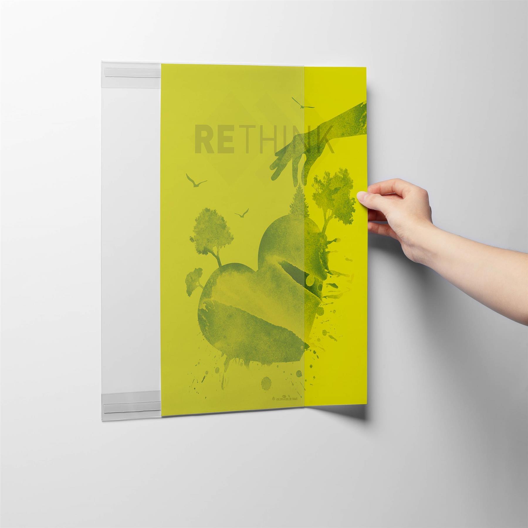 Showing Durable UK's Durable Self-Adhesive Recycled PET Poster Holder Signage | 5 Pack | A3, available as SKU 504519 with EAN 4005546740034.