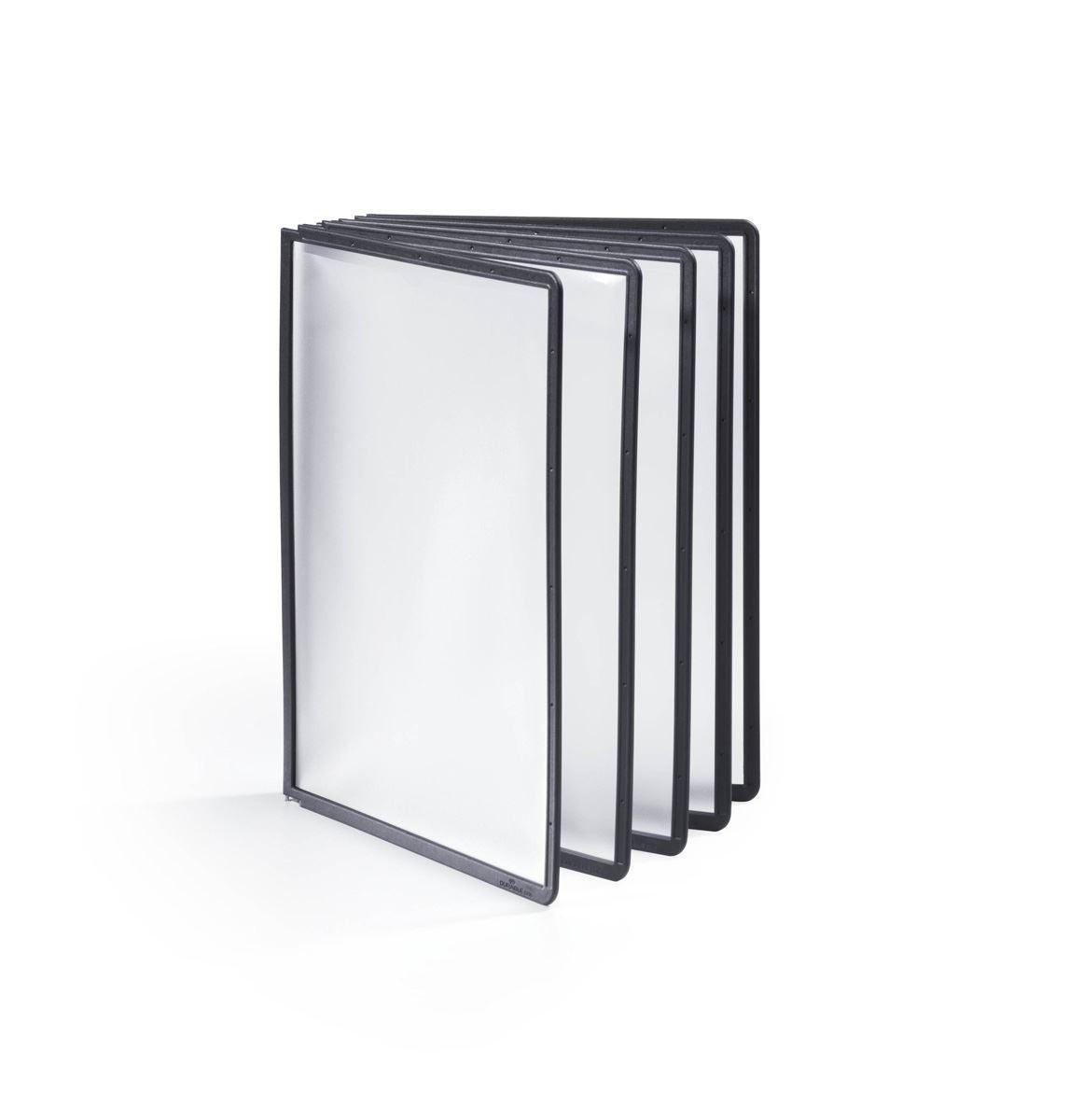 Showing Durable UK's Durable SHERPA WALL 5 Display Panel Document Holder | 5 Panels | A4 Colour Coded, available as SKU 581001 with EAN 4005546503790.