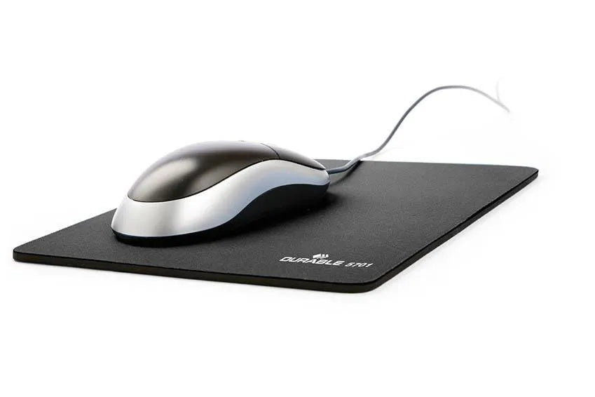 Showing Durable UK's Durable Smooth Non-Slip Foam Precision Mouse Pad | 26 x 22 cm | Charcoal Black, available as SKU 570158 with EAN 4005546983653.