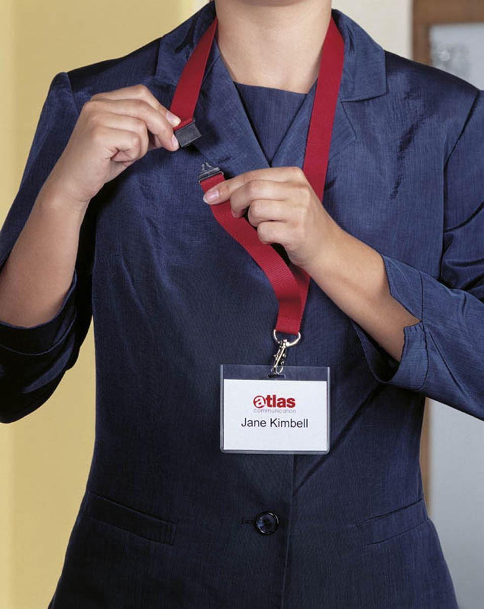 Showing Durable UK's Durable Soft Neck Lanyards with Clip and Safety Release | 10 Pack | Red, available as SKU 813703 with EAN 4005546800103.