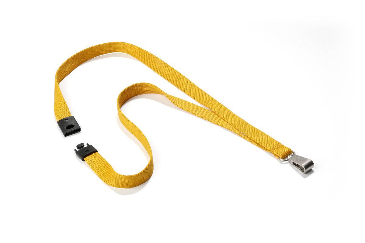 Showing Durable UK's Durable Soft Premium Neck Lanyards with Clip & Safety Release| 10 Pack | Yellow, available as SKU 8127135 with EAN 4005546808642.