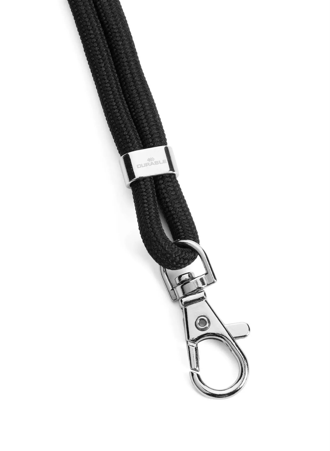 Showing Durable UK's Durable Soft Recycled Fabric Lanyards with Safety Release| 10 Pack | Black, available as SKU 824101 with EAN 4005546740980.