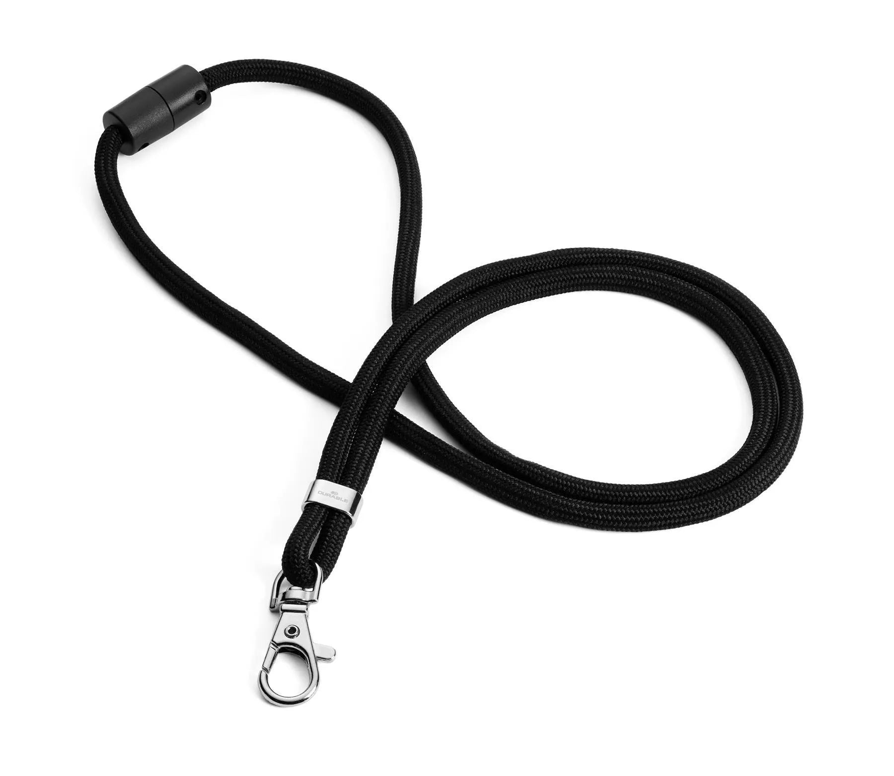 Showing Durable UK's Durable Soft Recycled Fabric Lanyards with Safety Release| 10 Pack | Black, available as SKU 824101 with EAN 4005546740980.