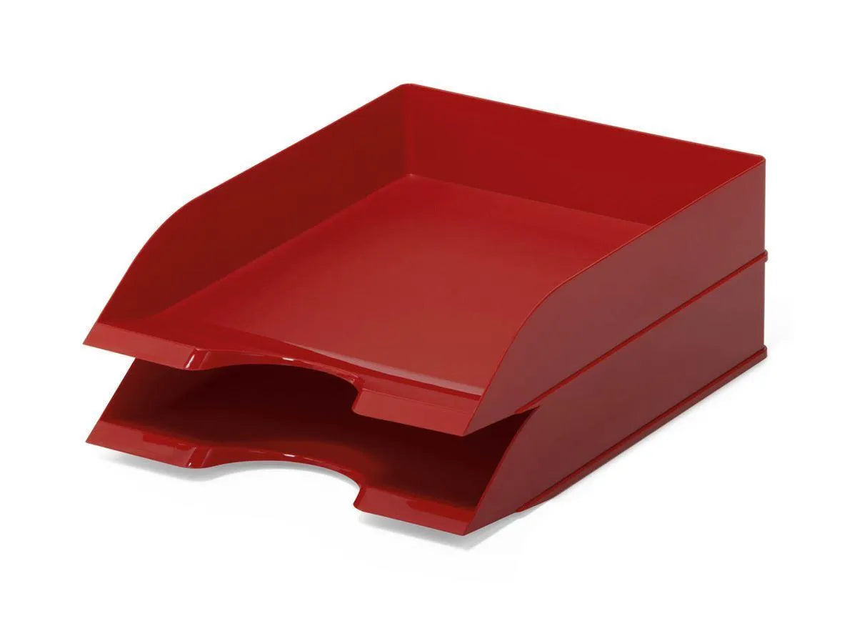 Showing Durable UK's Durable Stackable Letter Tray Document Organiser Paper File | A4+ Red, available as SKU 1701672080 with EAN 7318081672089.