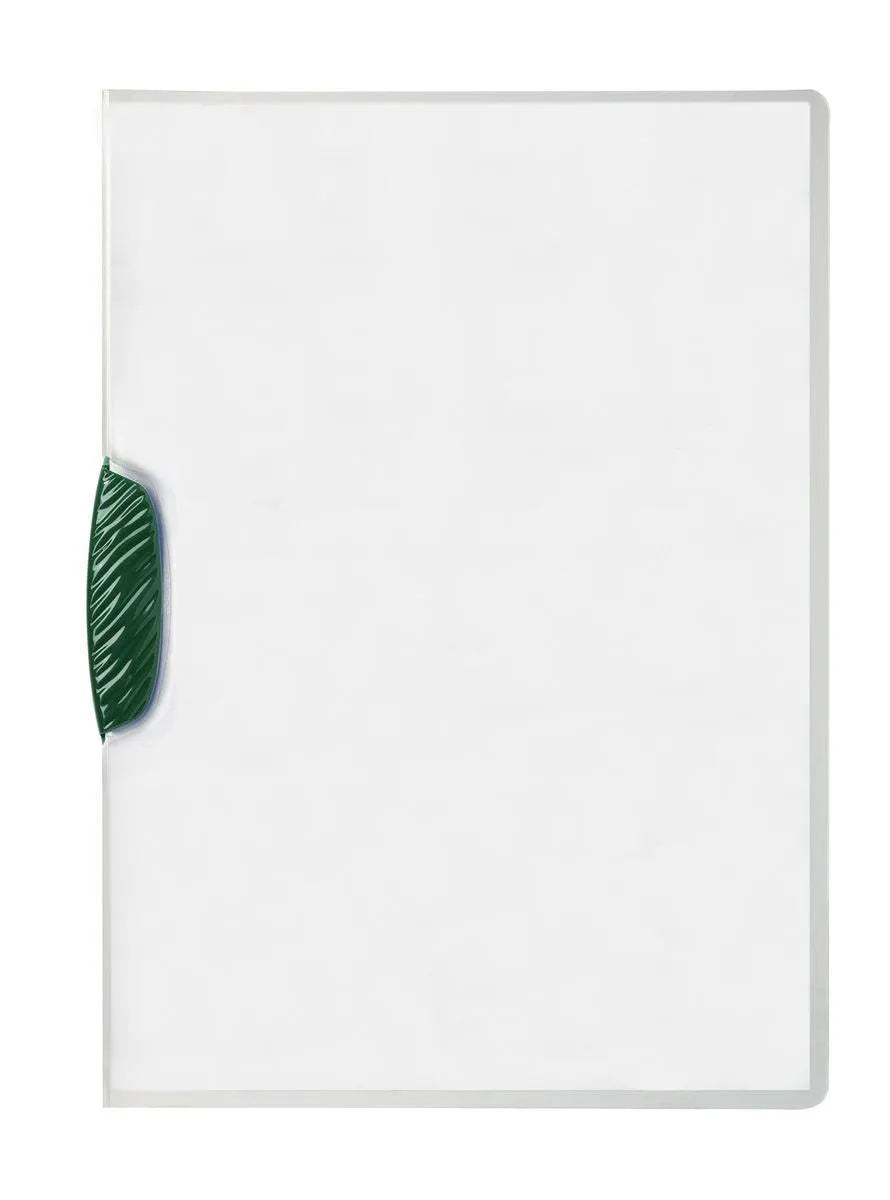 Showing Durable UK's Durable SWINGCLIP 30 Document Swing Clip File Folder | 25 Pack | A4 Green, available as SKU 226005-25 with EAN 4005546205243.