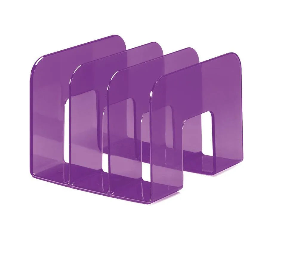 Showing Durable UK's Durable TREND Magazine Stand Desk File Holder Book Organiser | Clear Purple, available as SKU 1701395992 with EAN 4005546979311.