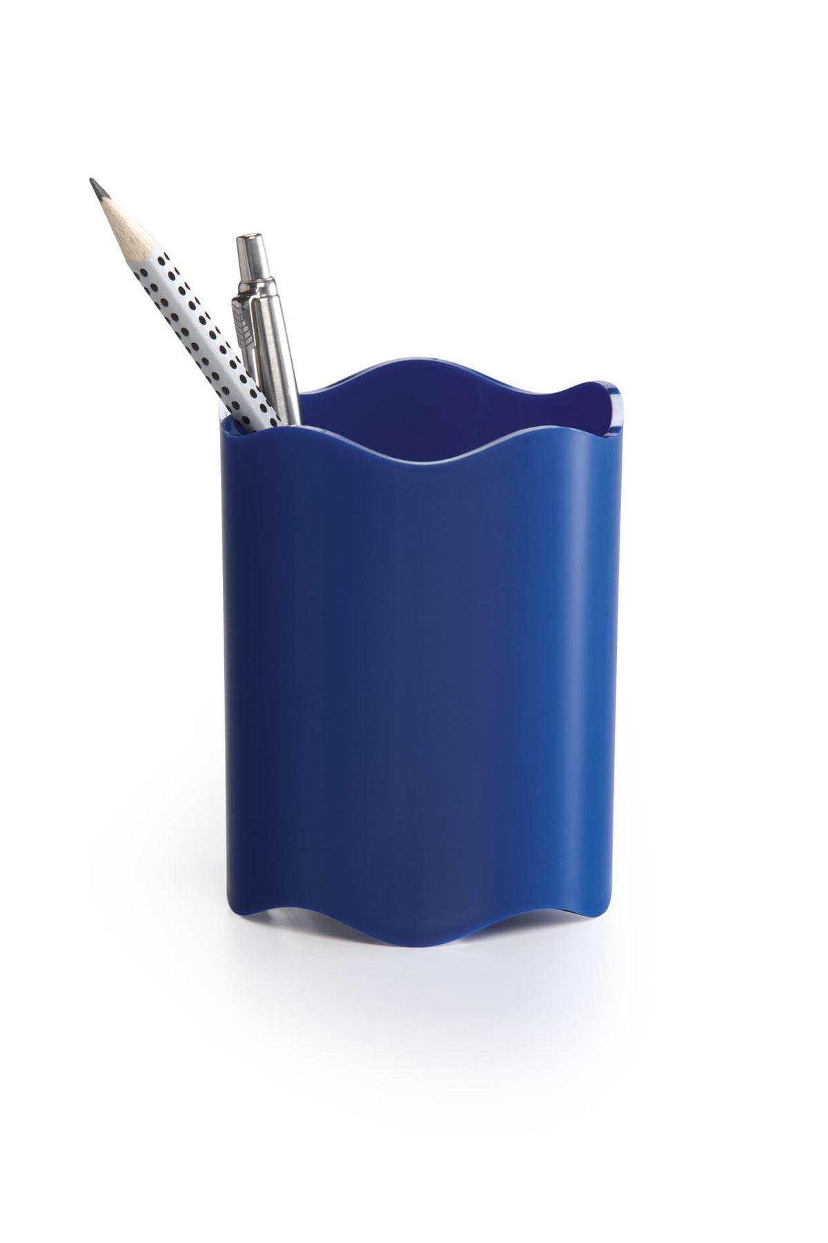 Showing Durable UK's Durable TREND Pen Pot Pencil Holder Desk Tidy Organizer Cup | Blue, available as SKU 1701235040 with EAN 7318081235048.